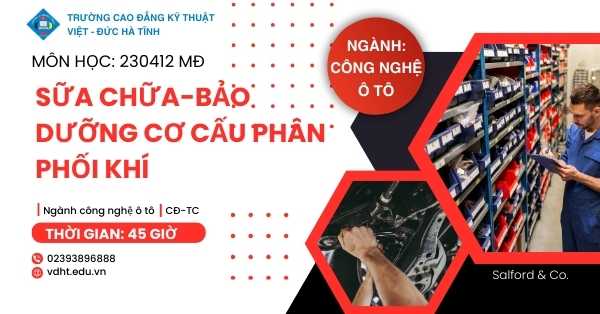 Sửa chữa - bảo dưỡng cơ cấu phân phối khí 